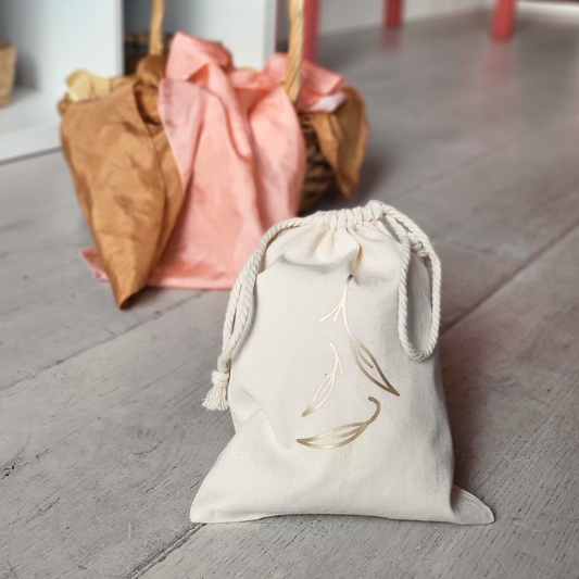 Opbergzakje eco-katoen - vallende blaadjes