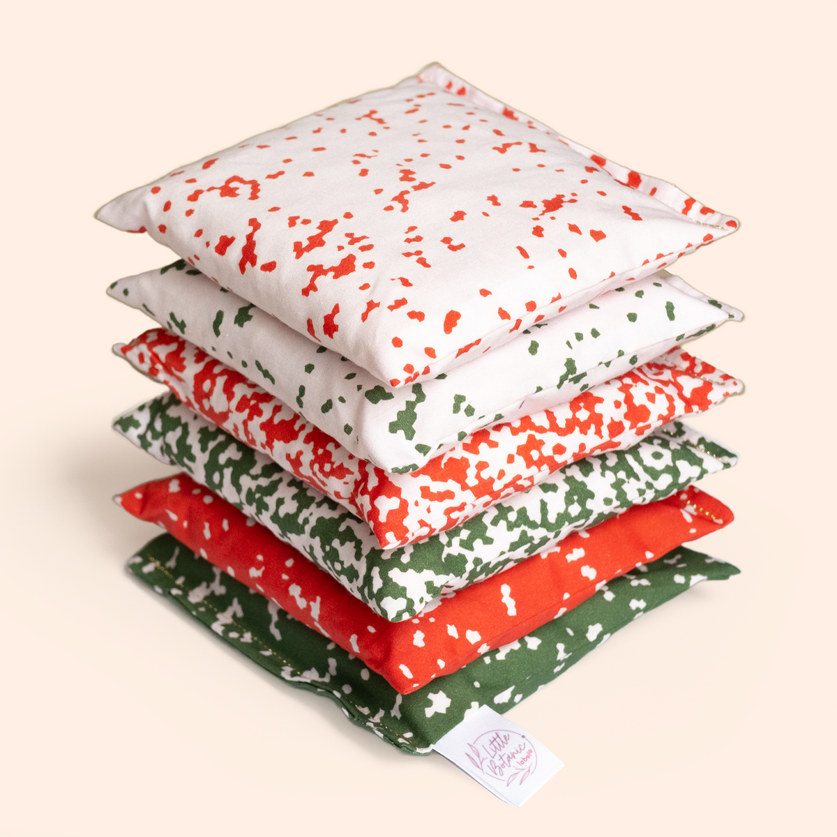 Sensory bean bags - Confetti's Red, Blush & Dark Green Christmas special - 6 pieces