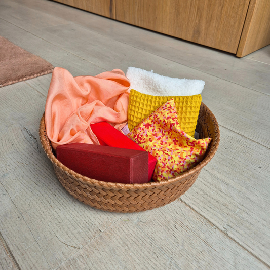 Opbergmandje met bamboe deksel - Sienna - large