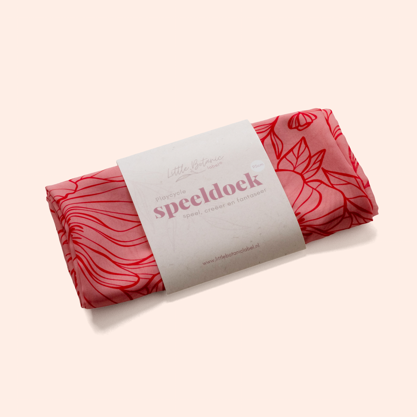 Playcycle speeldoek groot - 95cm - Botanicals Lichtrood