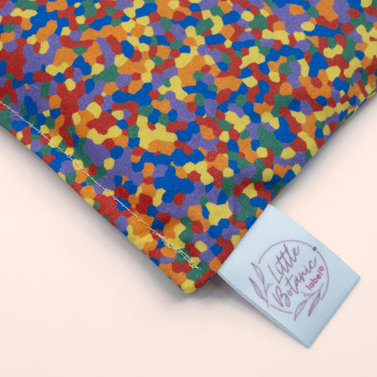 Regenboog confetti pittenzakje voor Stapelstein