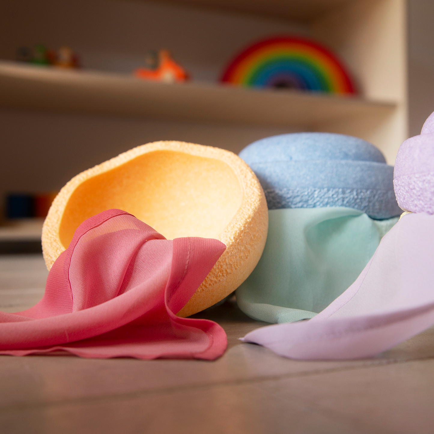 Playcycle speeldoeken regenboog set 7-delig 30cm