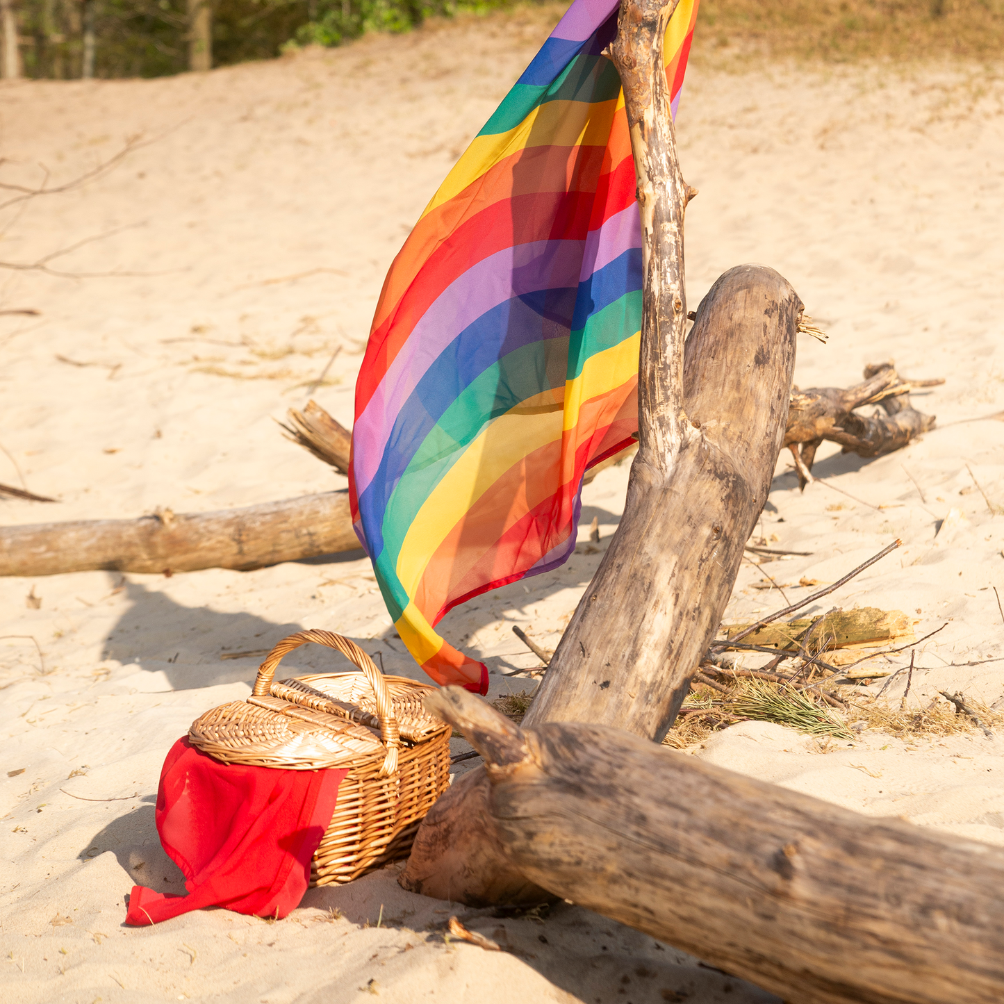 buitenspelen met regenboog speeldoek