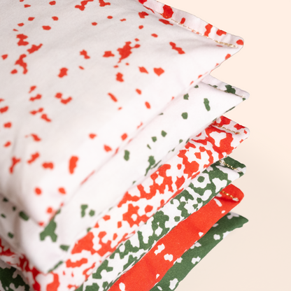 Sensorische pittenzakjes - Confetti's Red, Blush & Darkgreen Christmas special - 6 stuks