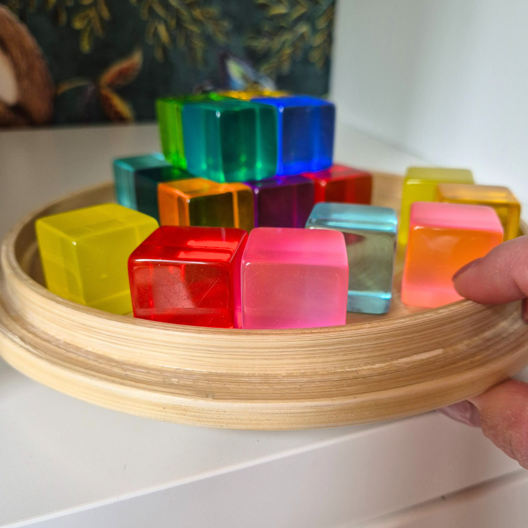 Opbergmandje met bamboe deksel - Bisque - large