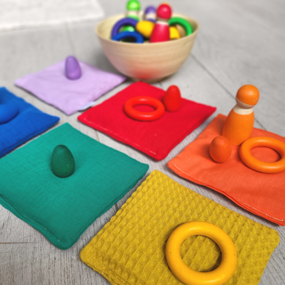 Sorteren met regenboog pittenzakjes