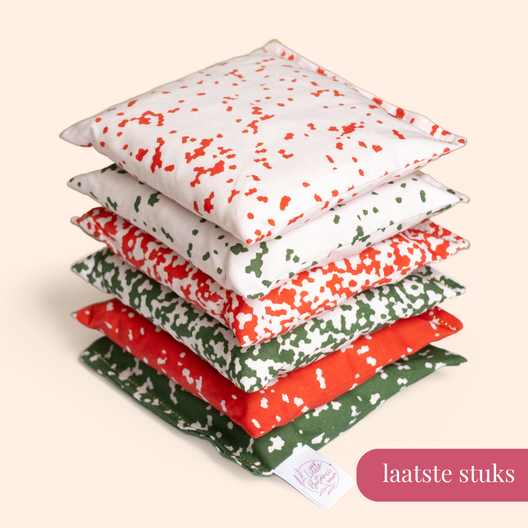 Sensory bean bags - Confetti's Red, Blush &amp; Dark Green Christmas special - 6 pieces